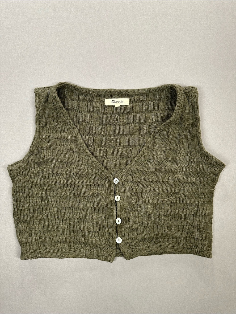 Madewell Basketweave-Stitch Vest Top, Knit - Womens XXS